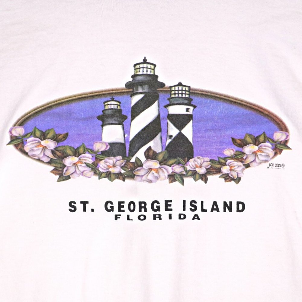 St. George Island Florida White Short Sleeve T-Shirt Size M (38-40)